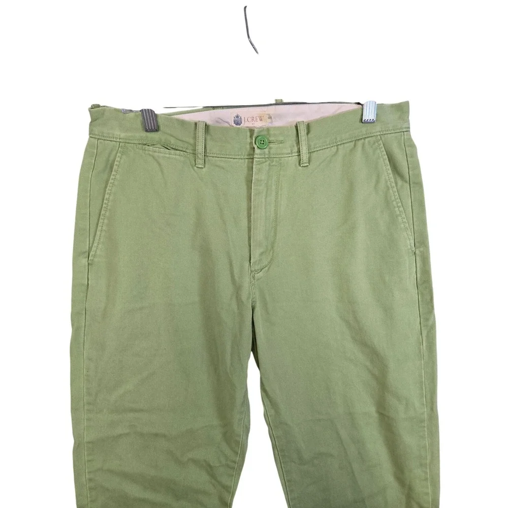 J.Crew Mens 32 Sage Green Cotton Straight Leg Chino Pants Preppy Classic